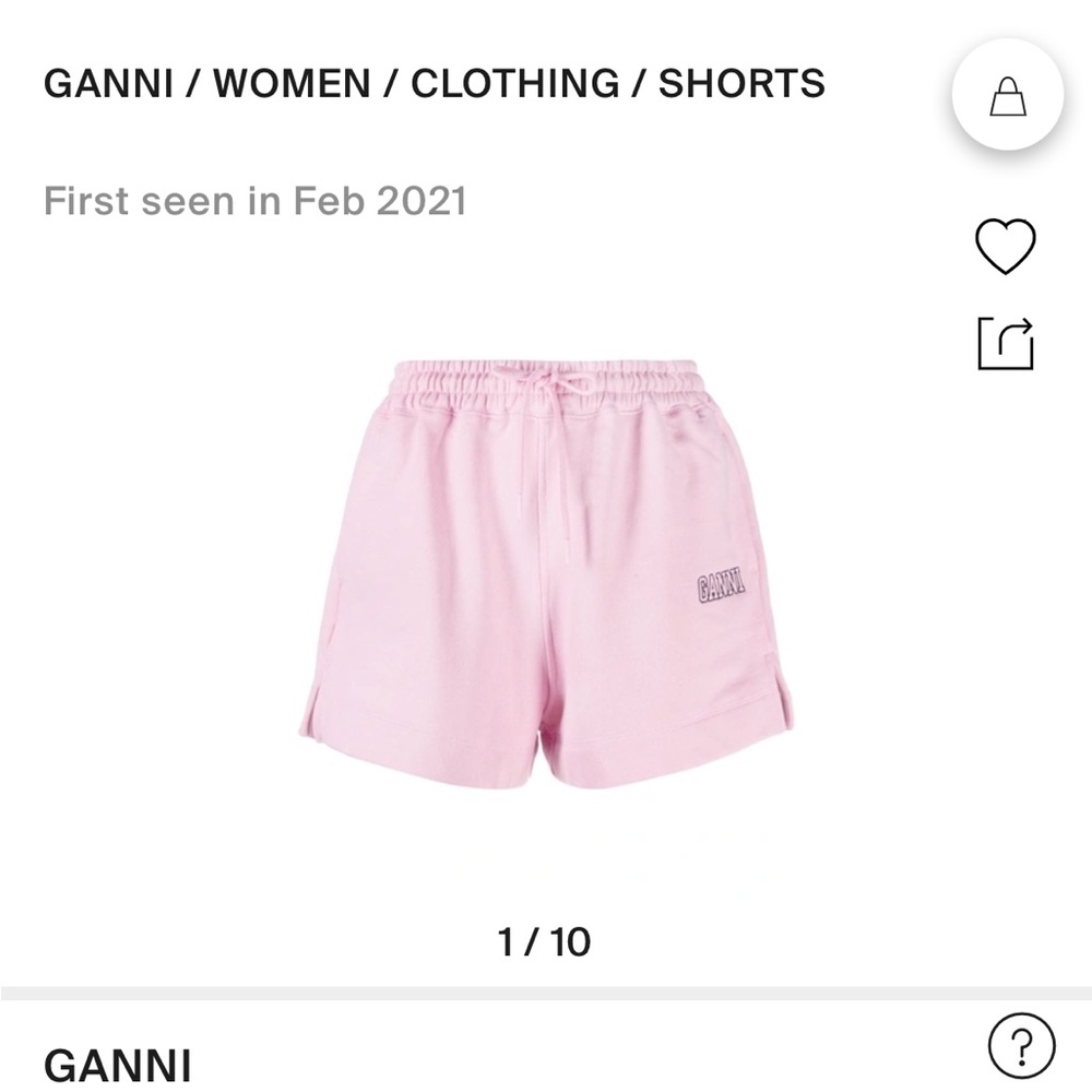 Ganni pink sweat shorts